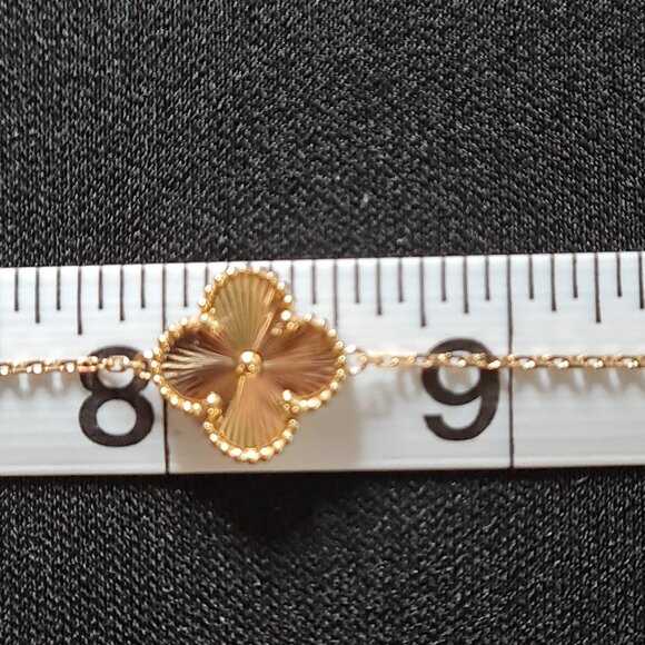 18k Gold Bracelet single clover charm - Part 1 - Picture 12 of 16
